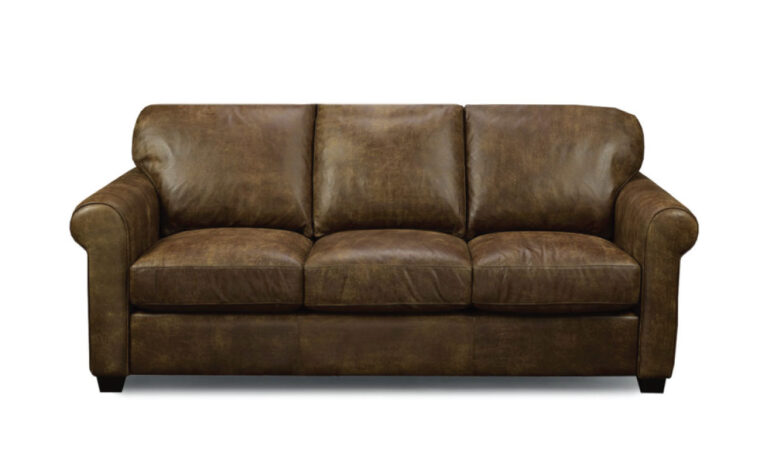 dark brown traditional leather sofa