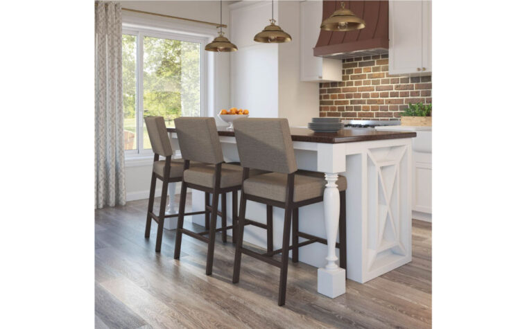 Non swivel stool with upholstery seats and backrests