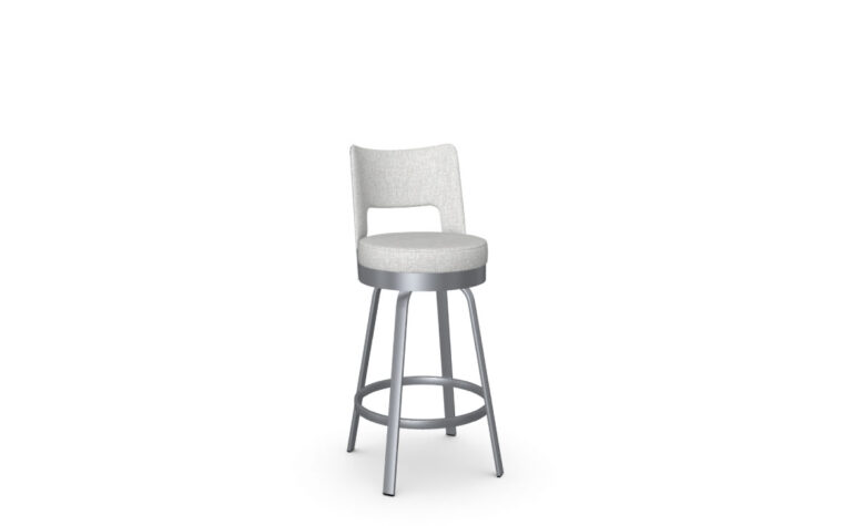 Swivel stool with white fabric