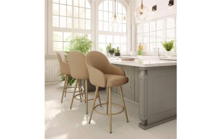 Memory swivel stools with customizable upholstery