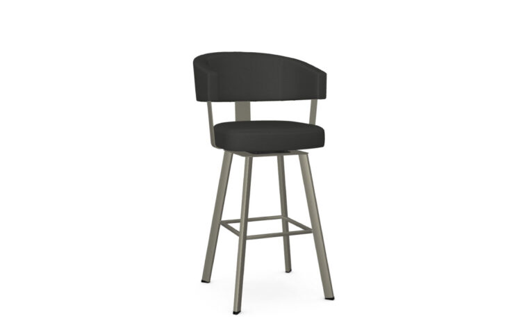 Swivel stool with curved backrest and seat cushion