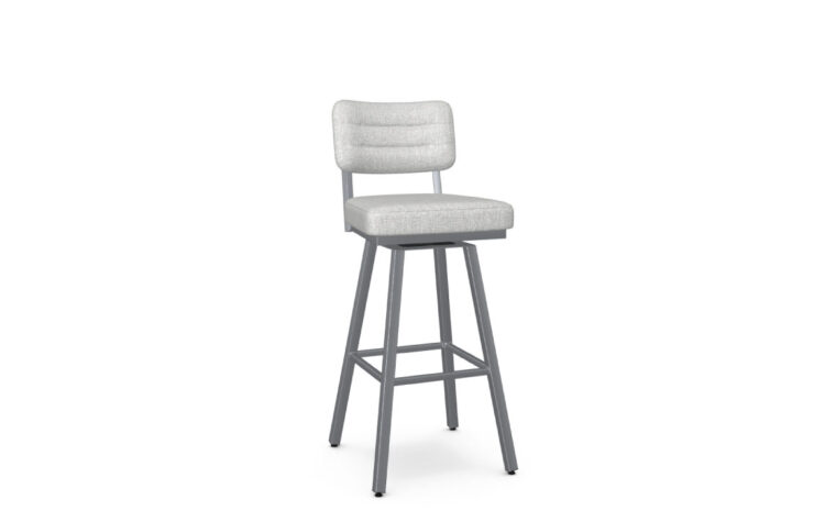 Swivel stools with upholstered seat and back rest