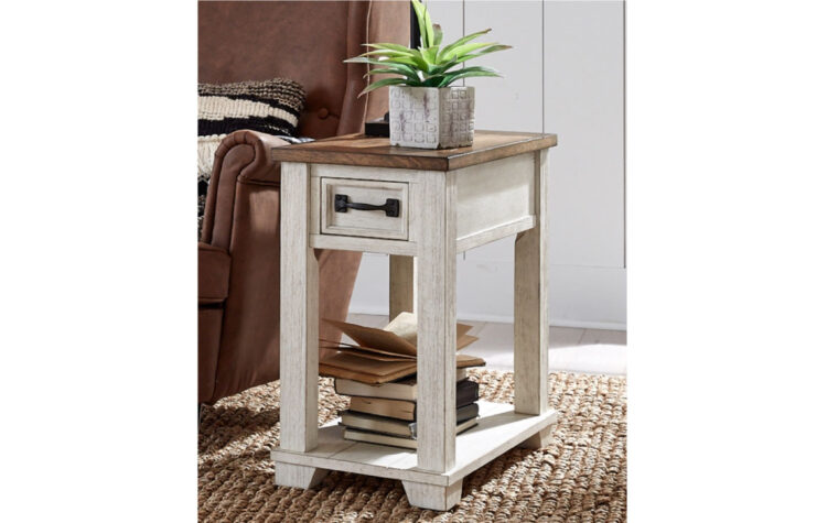 Chairside end table with one drawer and one shelf