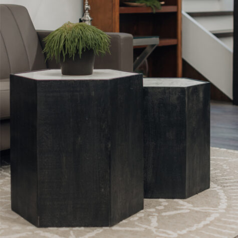 Modern tables with multiple materials