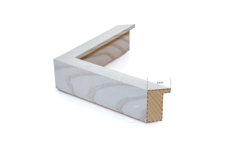 white wood frame with dimensions