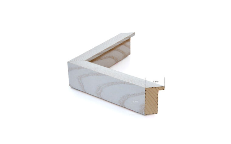 white wood frame with dimensions