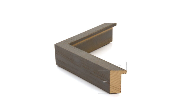 Brown wood frame with dimensions