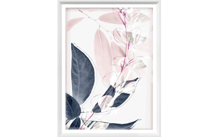 Indigo and blush pink leaves