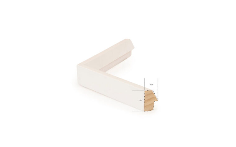 Angled white wood frame dimensions