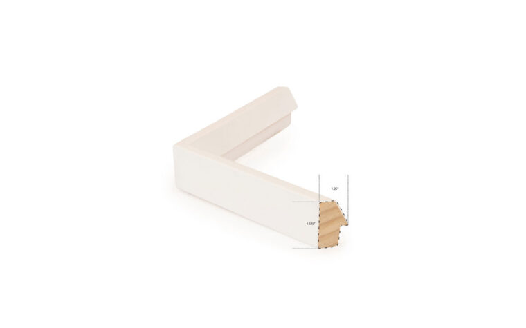 Angled white frame dimensions