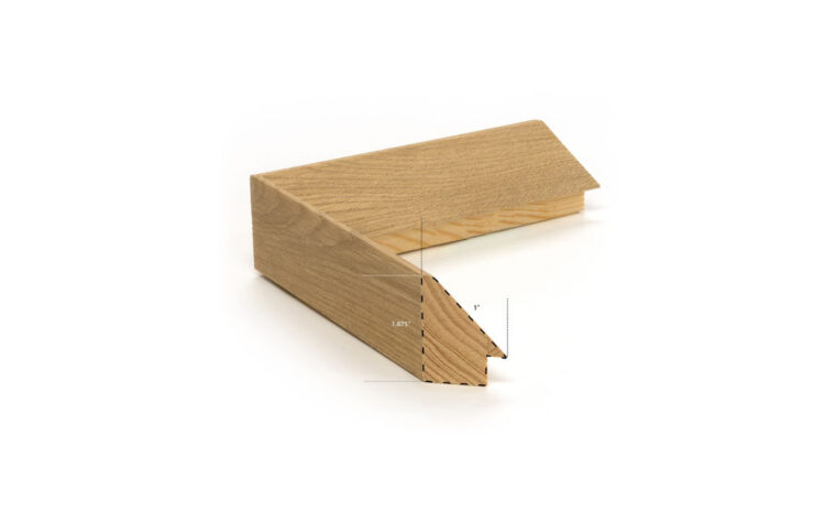 Angled light wood frame dimensions