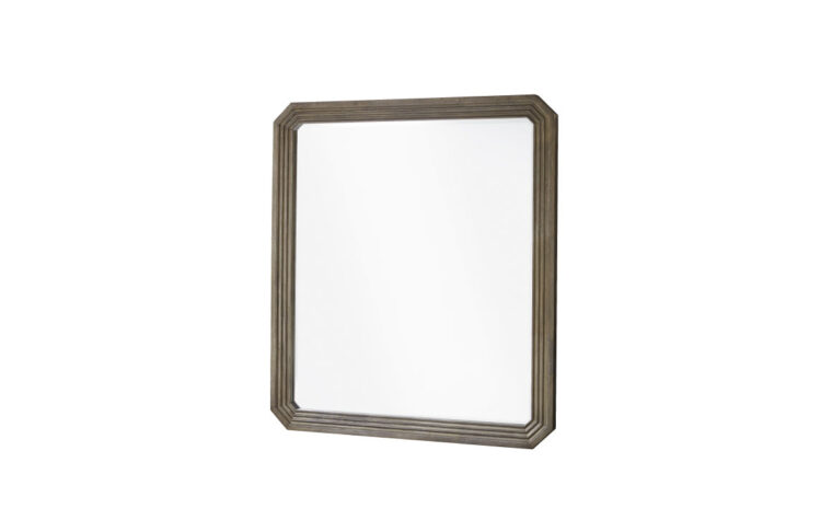 grey stained Mirror with wood frame for hardwood dresser