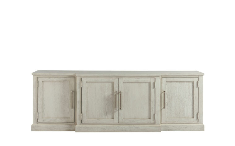 Entertainment console wood frame with four doors