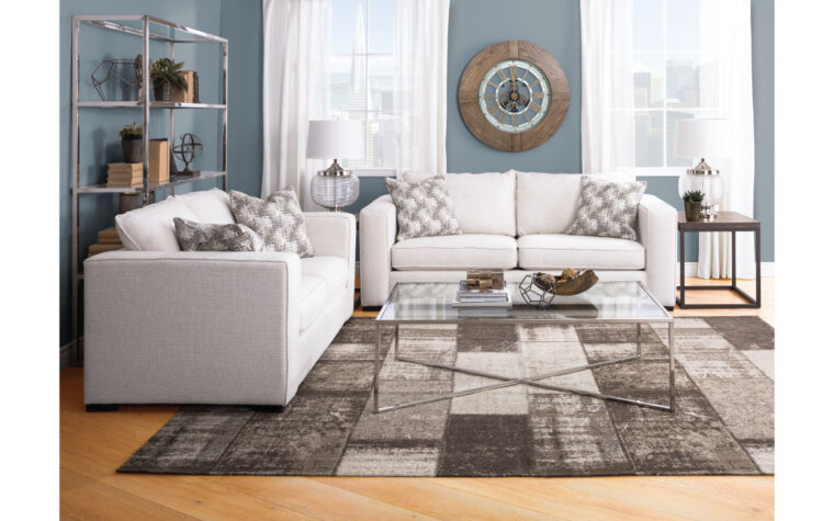 Modern white sofa in living room