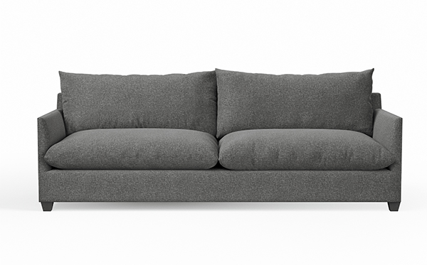 feather filled two cushion sofa