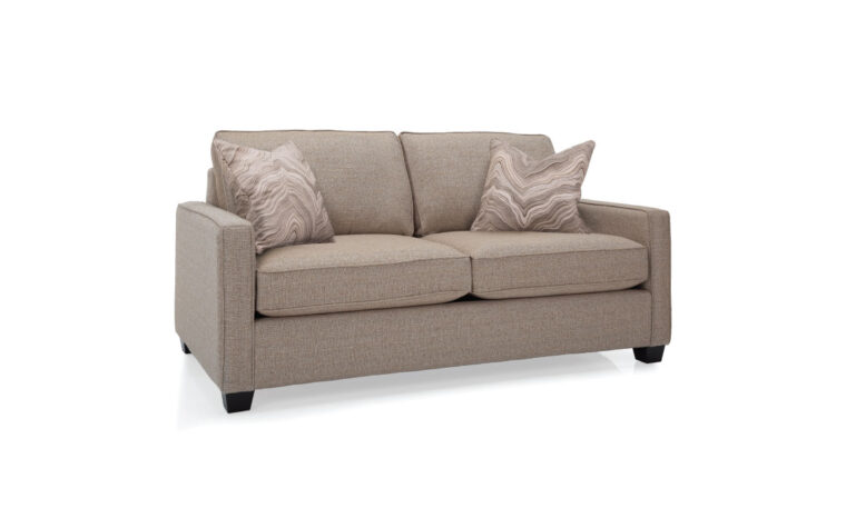 Sofa bed with a two seater in tan fabric