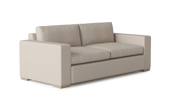 Contemporary clean lined sofa on an angle