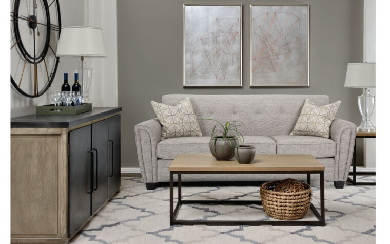 Three seater sofa bed in living room