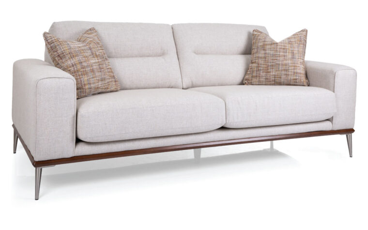 Modern sofa with a wood base