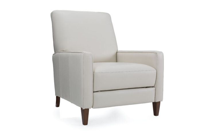 White leather push back chair