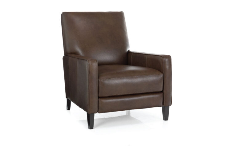 Brown leather push back chair