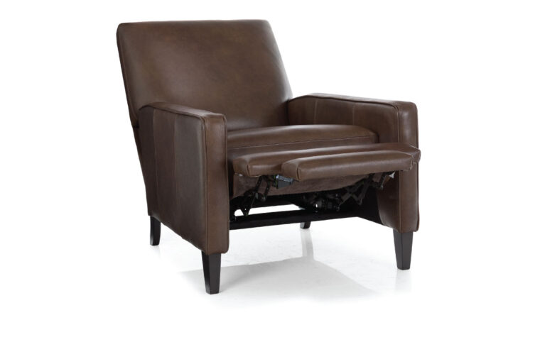 Brown leather power recliner chair