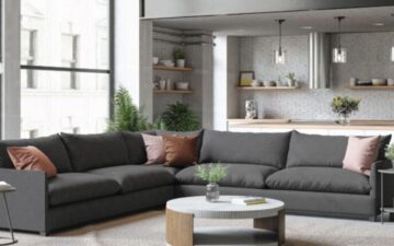 Rockefeller sectional fabric sofa by Vogel.