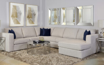 Online Canadian Furniture pick from Decor-Rest. A cream sectional with toss pillows in a finished living room setting.