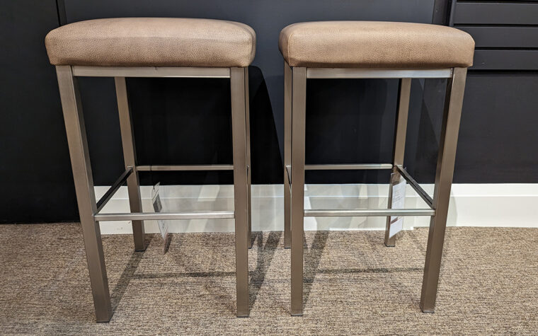 Customized brown leather stools