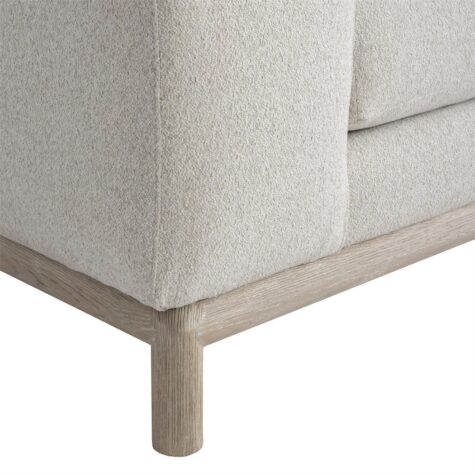 Hadley Fabric Sofa wood frame base and leg detail