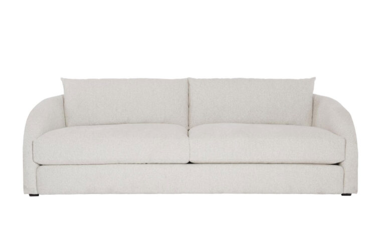 The modern Terra sofa with curved arms from Bernhardt in a cream fabric
