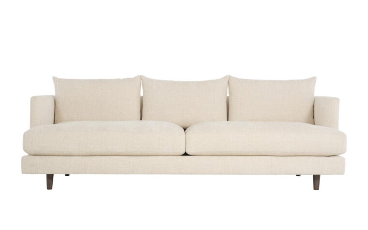 The modern stylish Colette sofa by Bernhardt in cream fabric