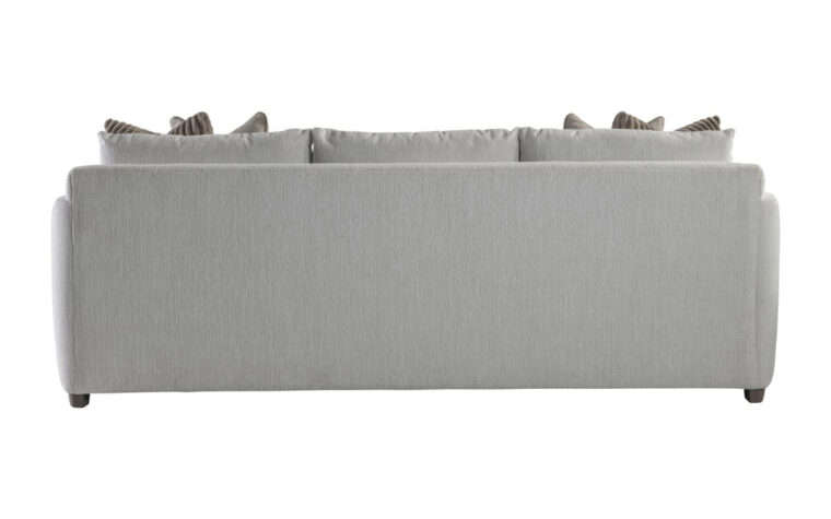 Back of the Rory traditional sofa by Bernhardt in gray fabric