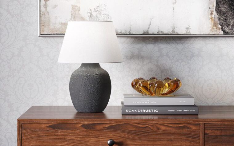 Teddy rustic table lamp on desk