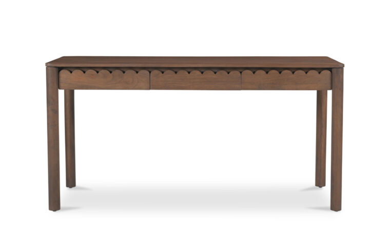 The Wiley wood desk in antique brown made using mango wood from Moe's Home Collection.