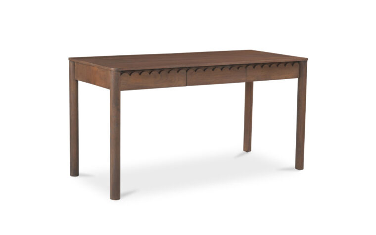 The Wiley wood desk in antique brown made using mango wood from Moe's Home Collection.
