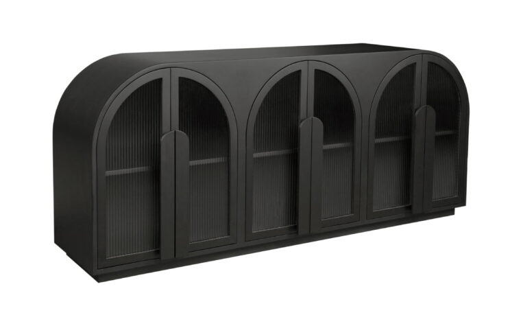 Salone Black Sideboard by Moe's Home Collection with reeded glass doors