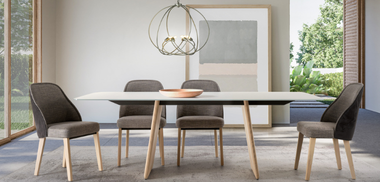 TRICA dining set of table and chairs in modern living space.