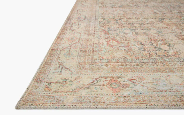Loloi Living Room Area Rug - ADR-01 Natural / Apricot - Corner detail