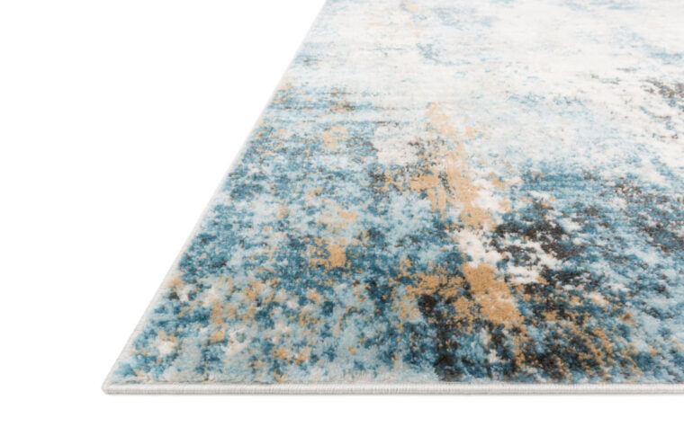 Blue area rug - ALC-05 Denim / Ivory Loloi area rug corner detail