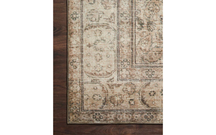 Close-up corner detail of MAT-01 Antique /Sage area rug by Loloi Rugs.
