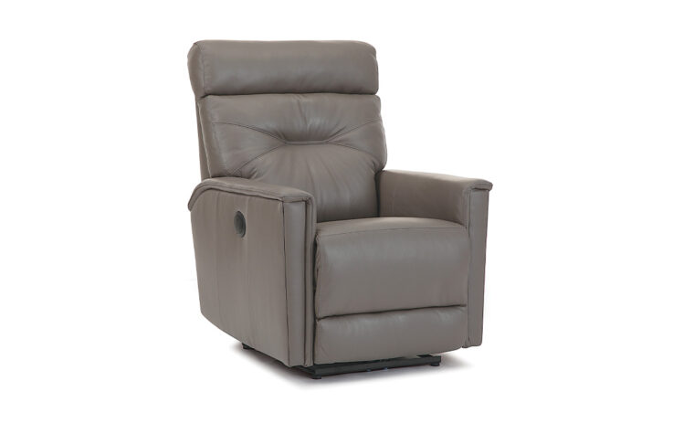 The Palliser Theo recliner with a pull handle on the side.