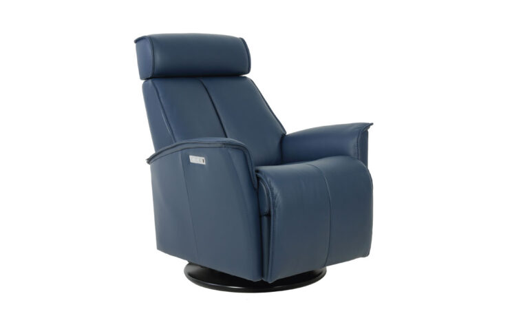 Venice swivel glider recliner from Fjords in blue leather