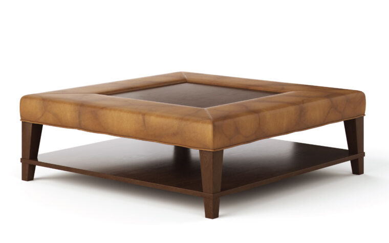 Kingston square coffee table ottoman by Vogel