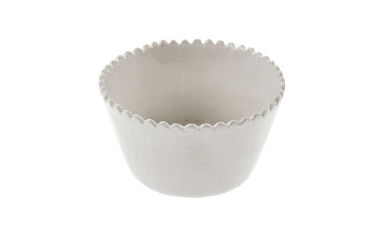 White bowl with scalloped edges by Indaba.