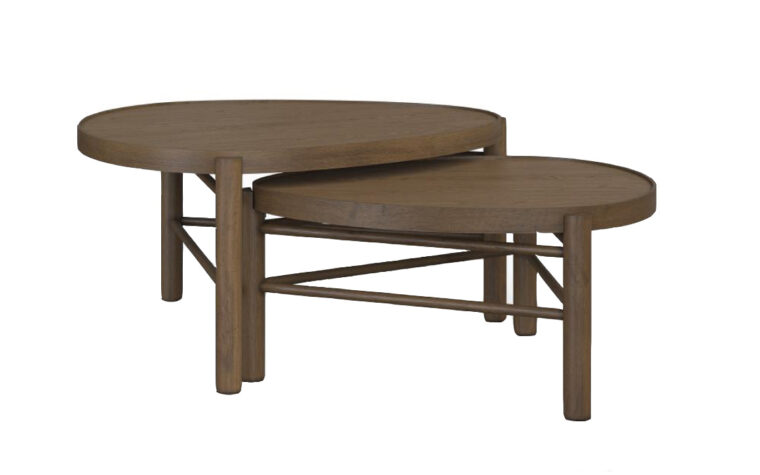 Hadleigh Brown round nesting cocktail tables from Magnussen