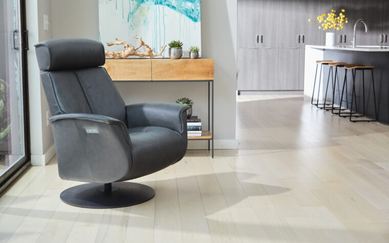 Bo leather recliner by Fjords styled in a modern house