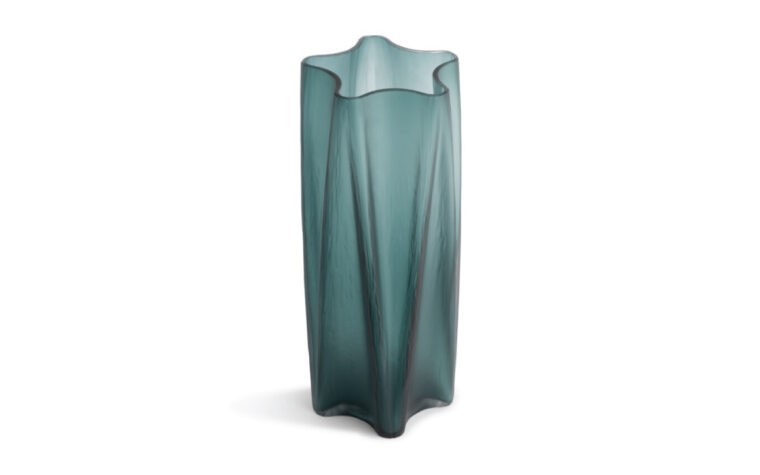 unique shaped blue green glass vase from FlowDecor