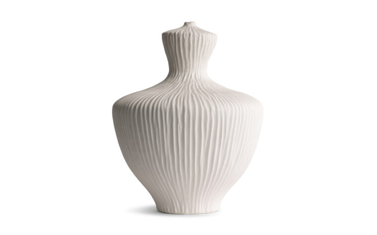 Marvin white textured vase from FlowDecor