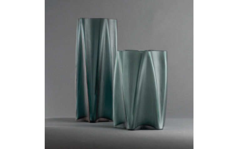Otis glass vase decor from FlowDecor paired with the Eric Vase
